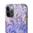 Marbled Feather Lavender + Purple Swirl - Single Layer Slim Phone Case