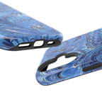 Blues Marbled Magnetic MAG SAFE Double Cover Phone Case