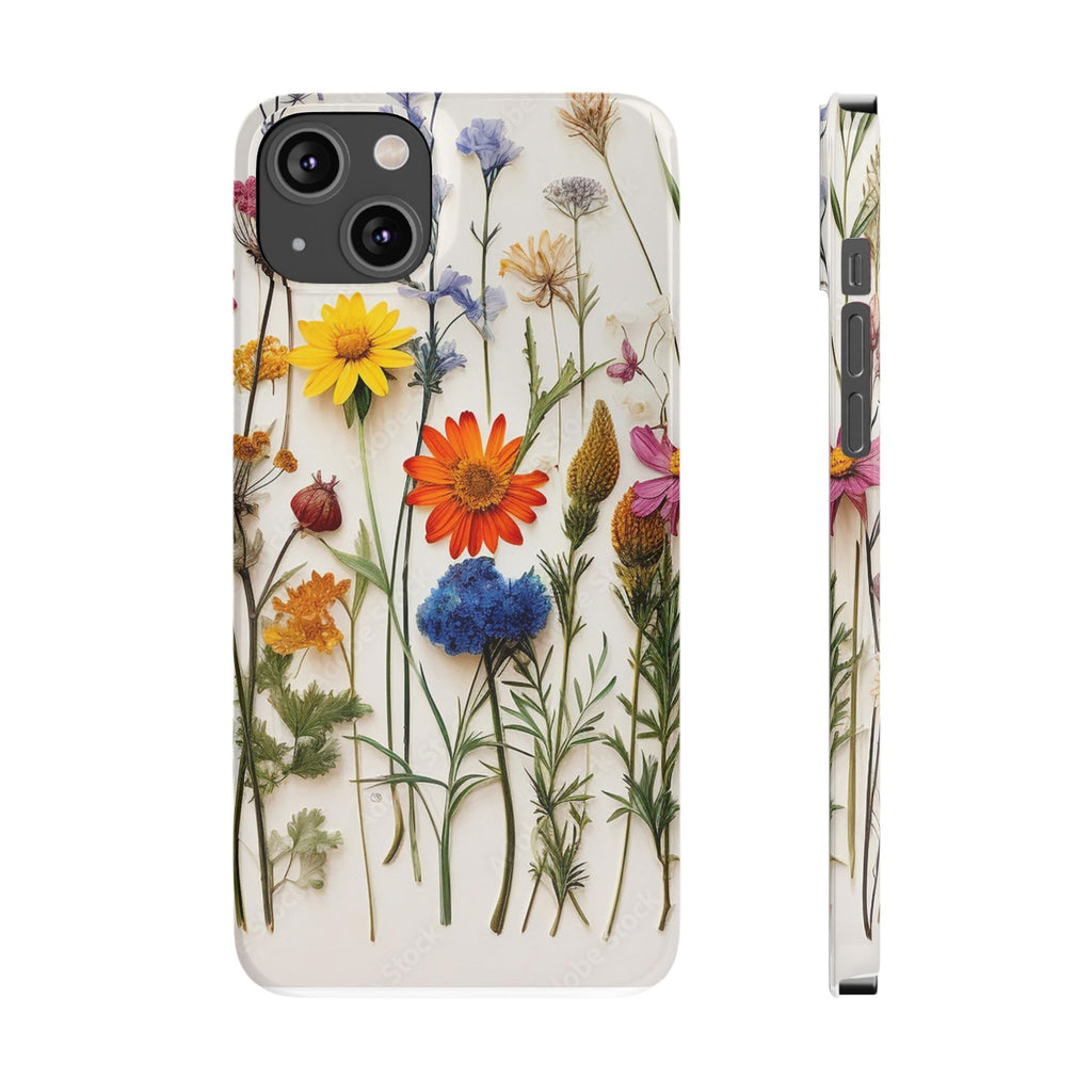 Floral Phone Cases, Slim Protective Cover, Pressed Flowers Design, iPhone 17 Case, Botanical Phone Accessories, Floral Theme Phone Case