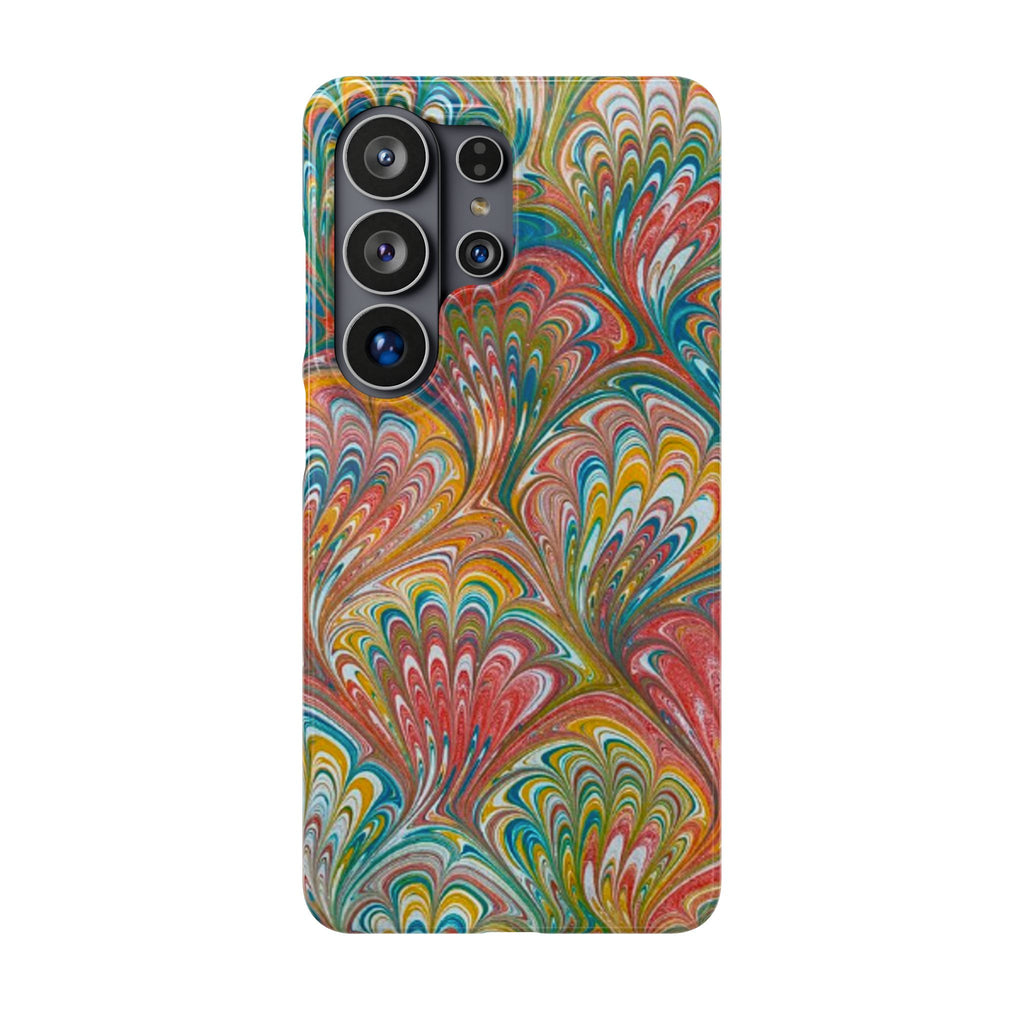 Red, Blue, Green Marbled Swirl Phone Case - Single Layer Slim Case