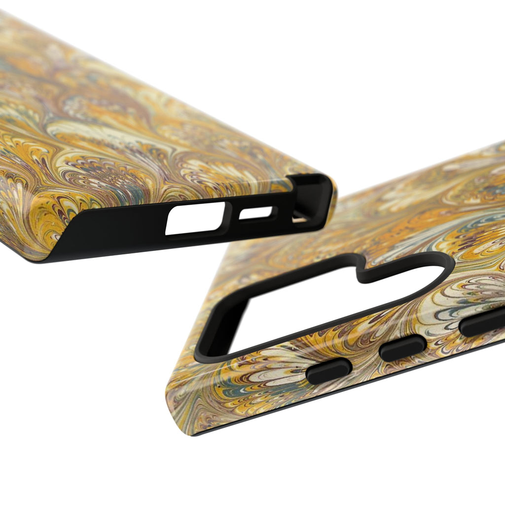 Golden Yellow Marbled Italian Phone Case - Dual Layer - Matte or Glossy