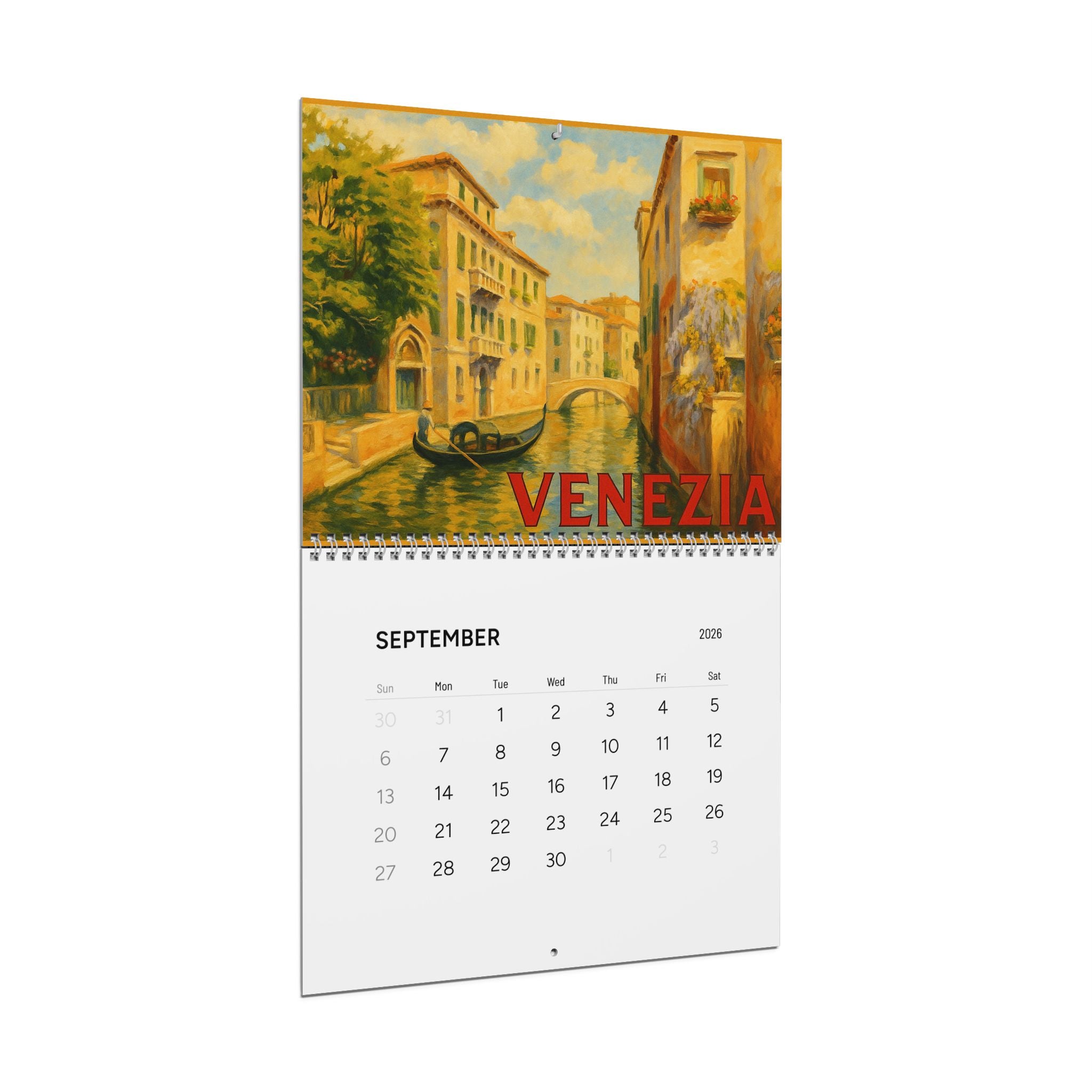 Italy 2026 Wall Calendar - Rome Napoli Siena Tuscany Florence Naples Dolomites Travel Destinations 11x8 5 Spiral Matte Calendar