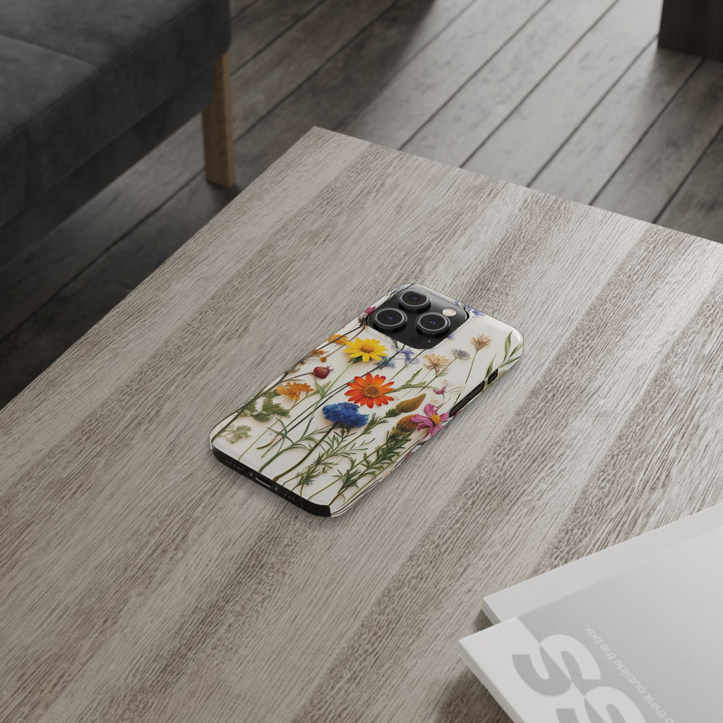 Floral Phone Cases, Slim Protective Cover, Pressed Flowers Design, iPhone 17 Case, Botanical Phone Accessories, Floral Theme Phone Case