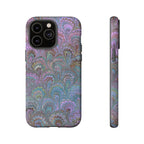 Lavender Marbled Peacock Durable Phone Case - Matte or Glossy