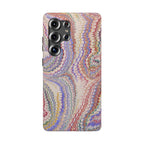 Pink and Lavender Pastel Italian Vintage Feathered Design Dual Layer Durable Phone Case
