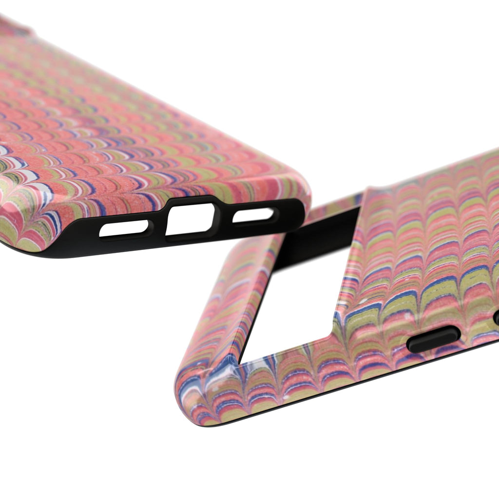 Pink Pastels Feather Marbled Vintage Design iPhone 16 + Samsung + Apple + Google - all models