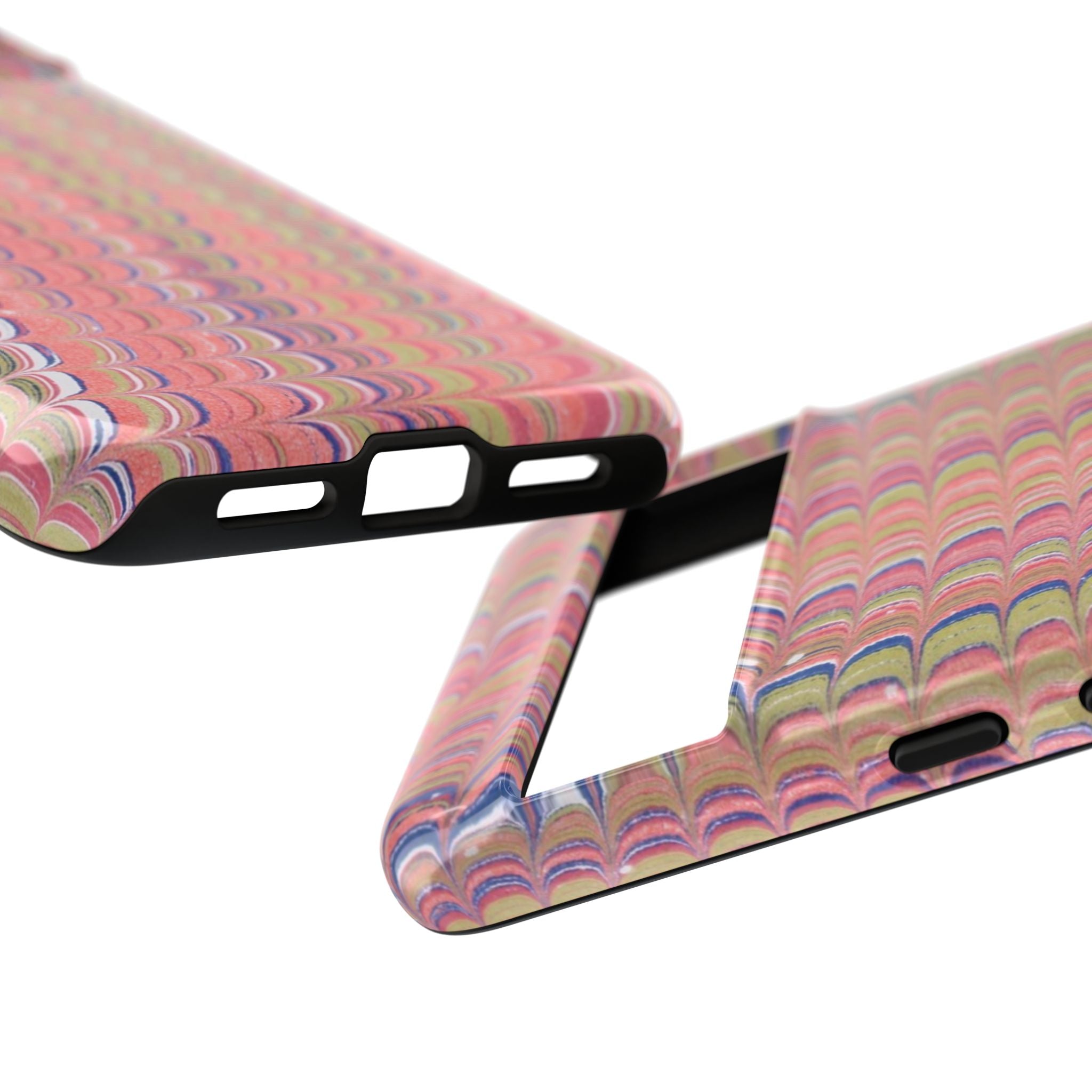 Pink Pastels Feather Marbled Vintage Design iPhone 16 + Samsung + Apple + Google - all models
