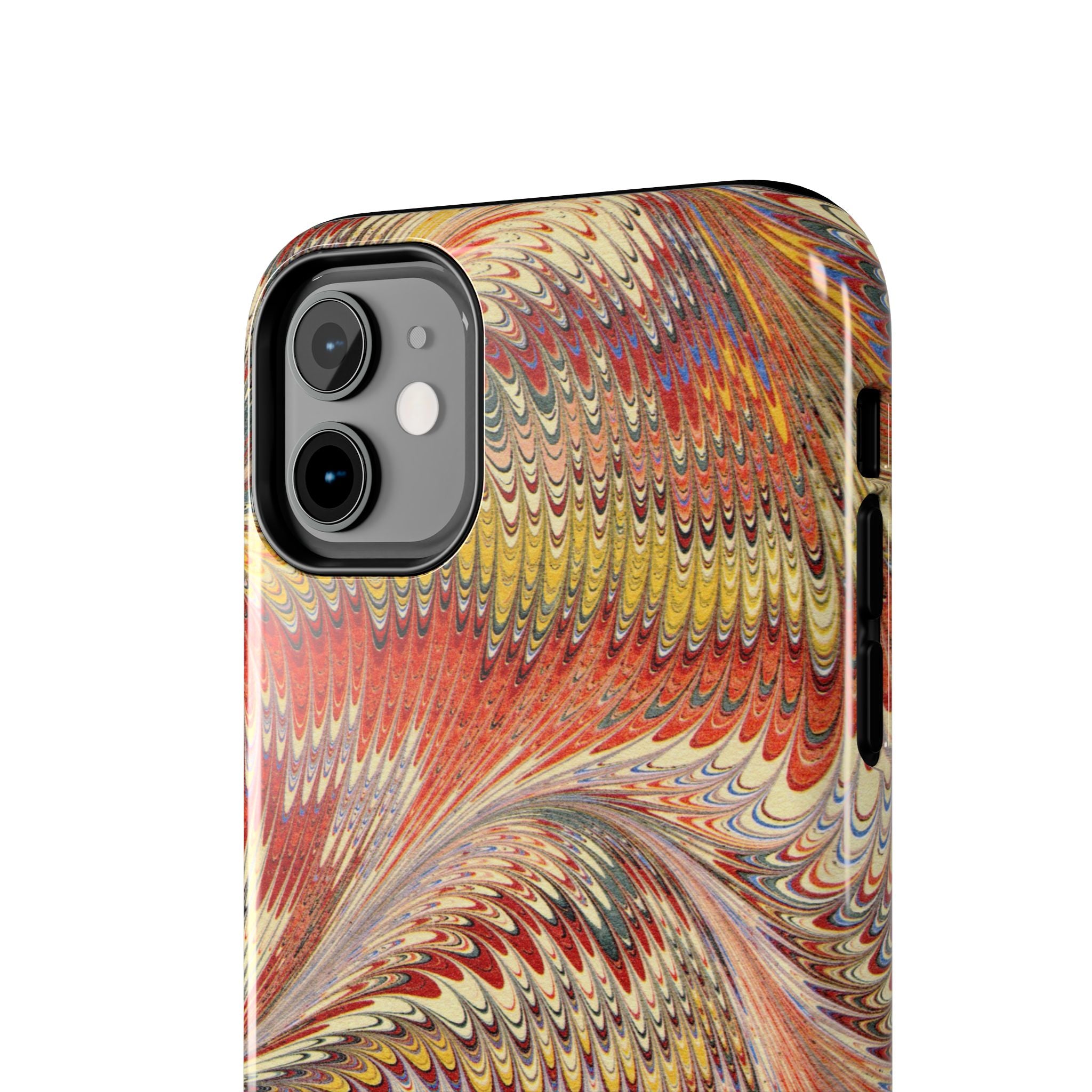 Rust and Gold Marble Italian Tough Phone Case — Durable Marbled Phone Case