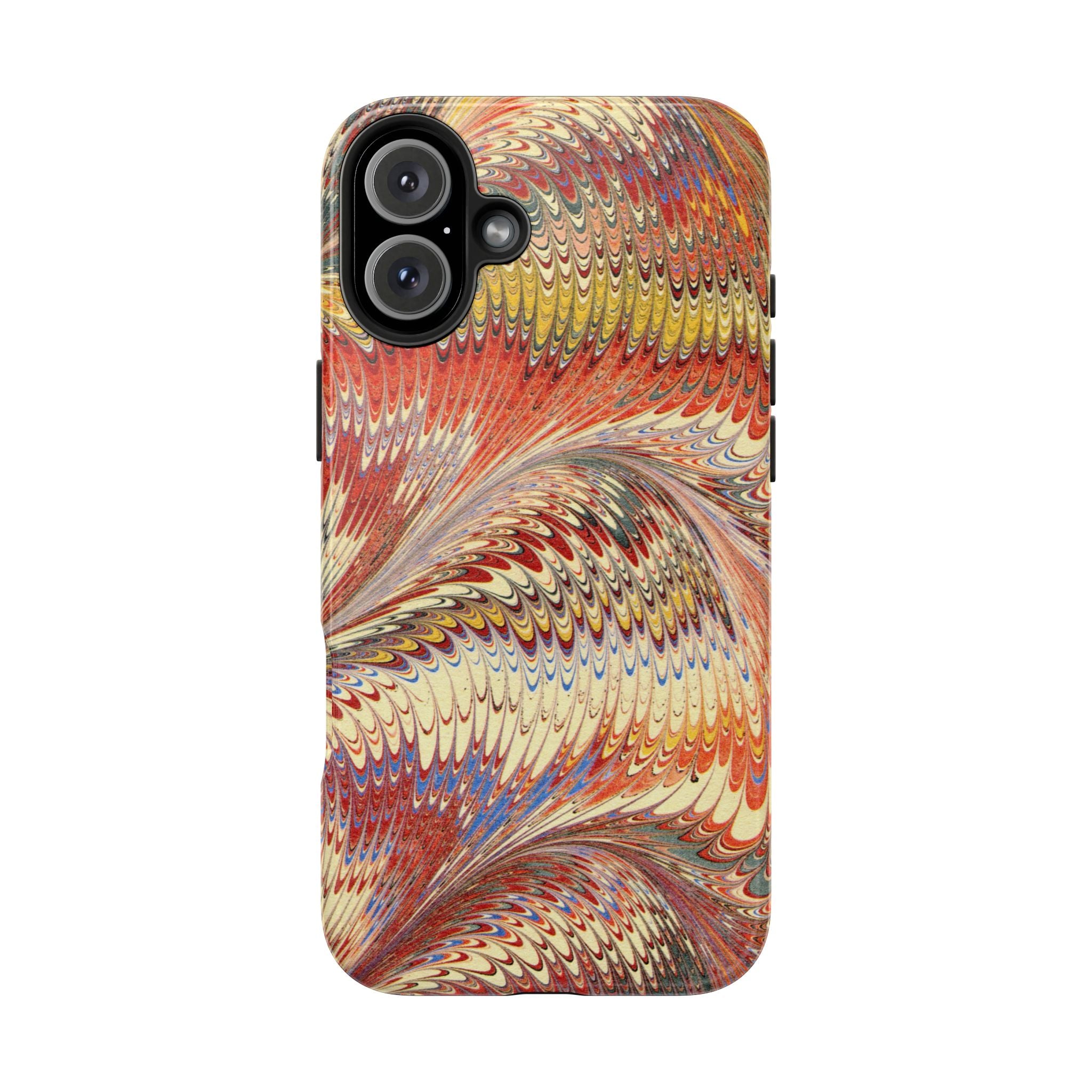 Marbled Swirl Tough Phone Case - Red Rust Orange Fall Colors, Heavy Duty Case. Alternative: Protective Phone Cover, Durable Smartphone Case,