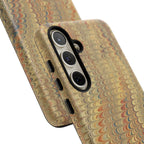 Beige and Blue Marbled Durable Phone Case - Dual Layer - Matte or Glossy