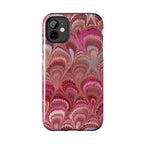 Pretty in Pink - Peacock Marble Italian Tough Phone Case — Durable Marbled Phone Case