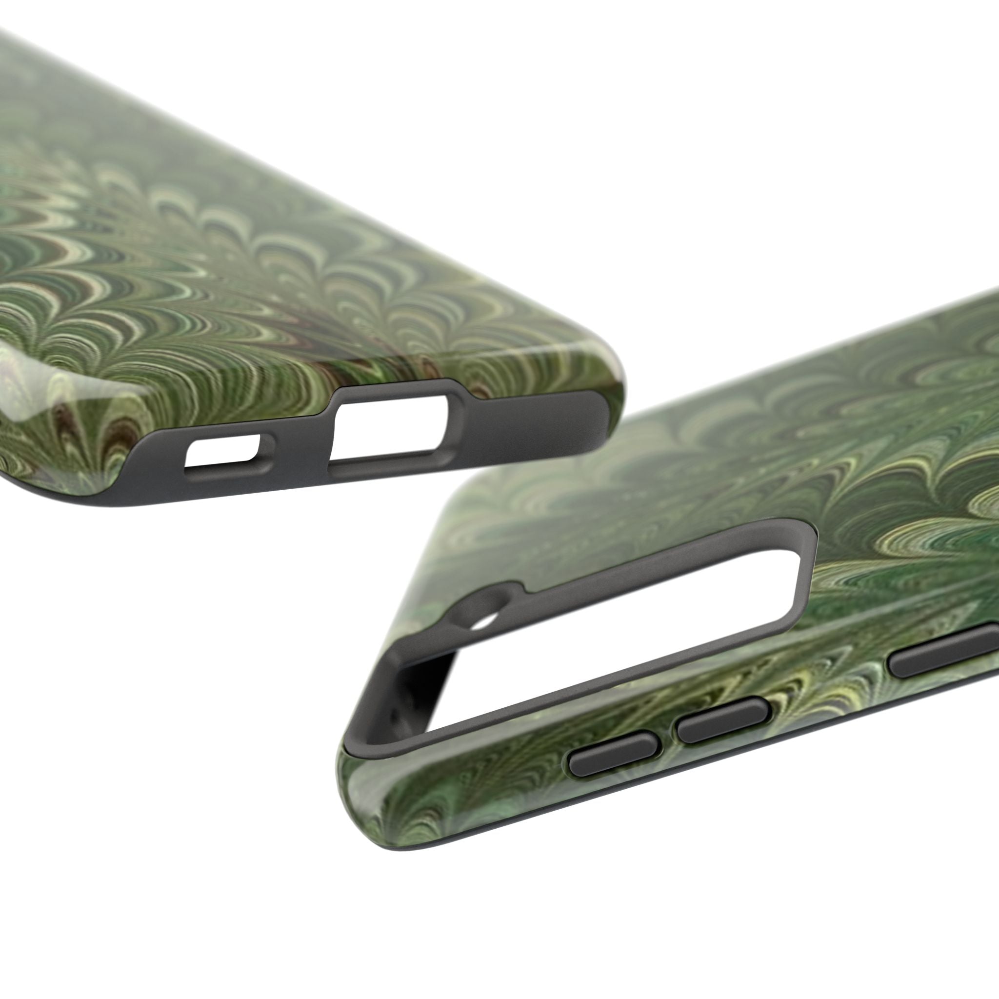 Deep Green Marble Italian Tough Phone Case — Durable Marbled Phone Case