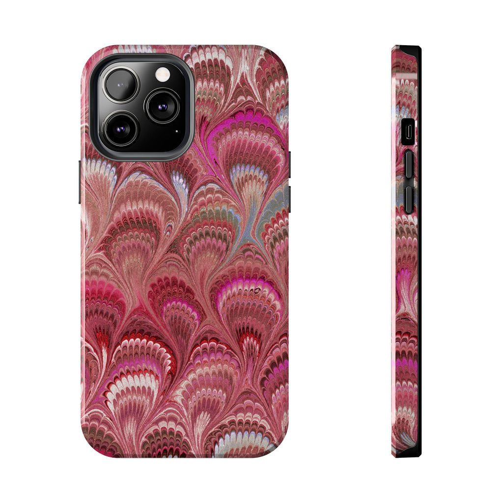 Pretty in Pink - Peacock Marble Italian Tough Phone Case — Durable Marbled Phone Case