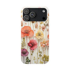 Pink Floral Pressed Flowers - Slim Case