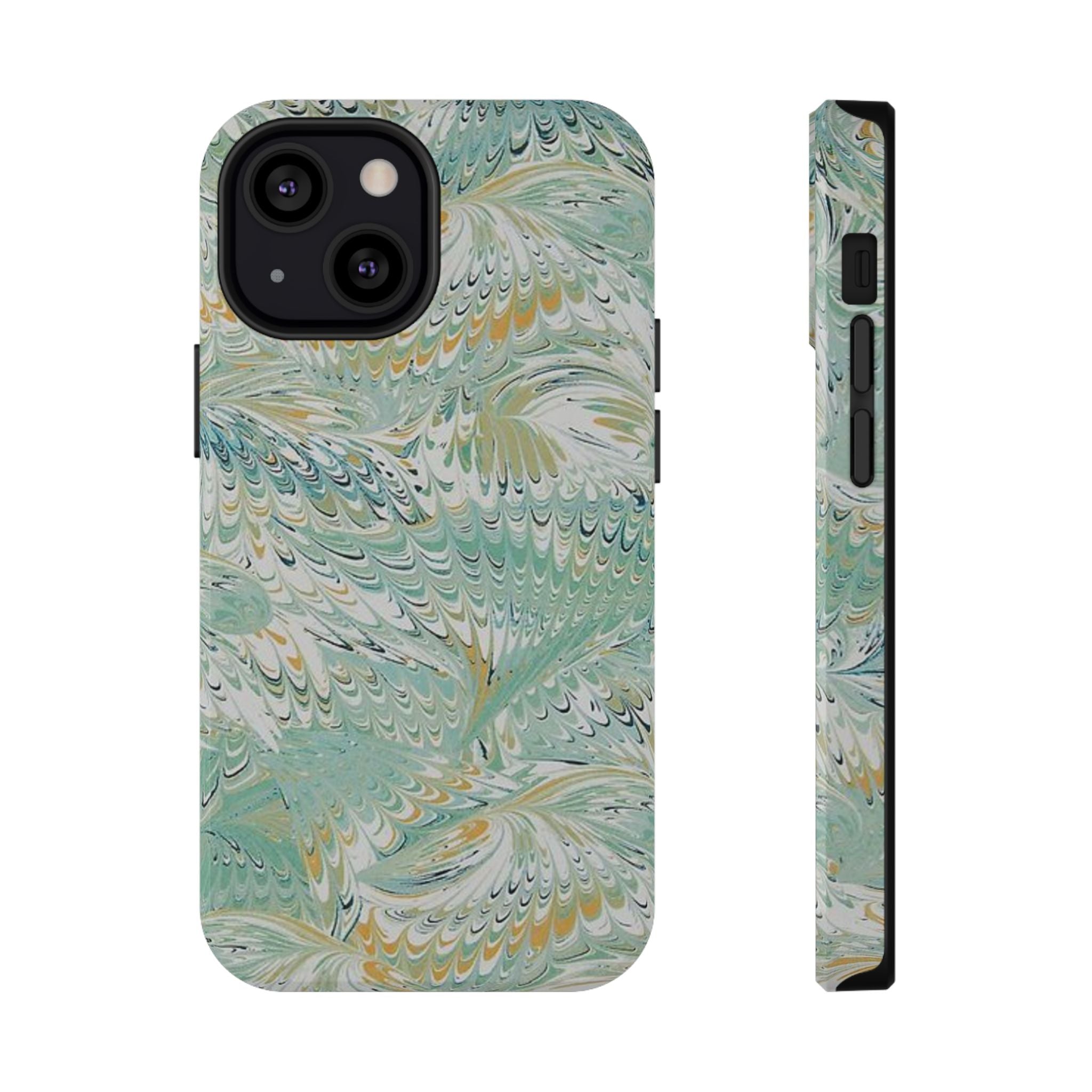 Mint Green Marbled Swirl Phone Case - Dual Layer