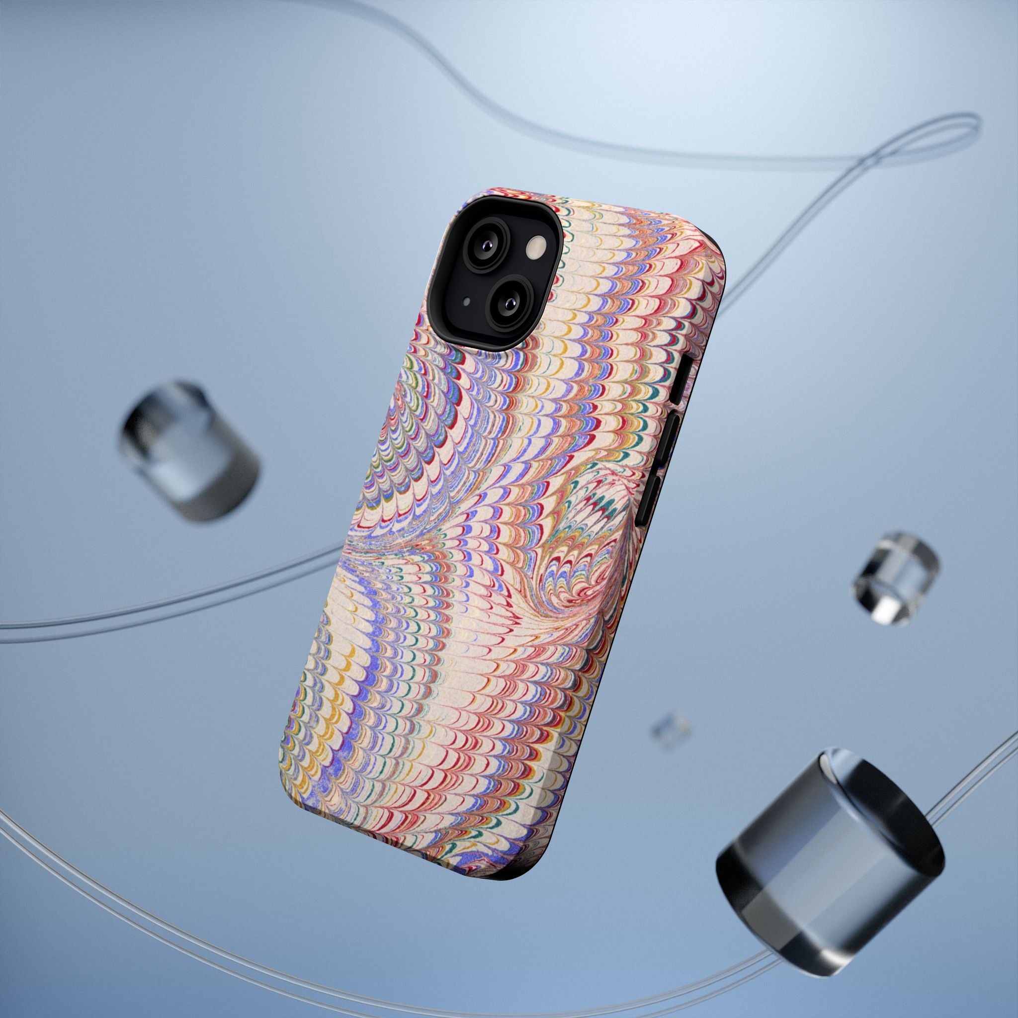 Pink and Lavender Pastel Italian Vintage Feathered Design iPhone17 + Many Makes and Models of Phone Cases