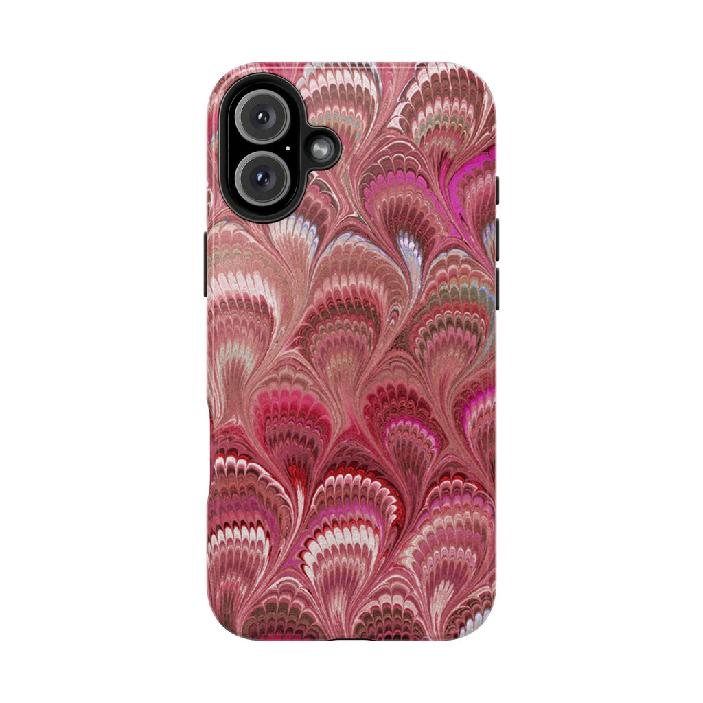 Pink Peacock Marble Italian Tough Phone Case — Durable Marbled Phone Case