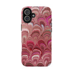 Pink Peacock Marble Italian Tough Phone Case — Durable Marbled Phone Case