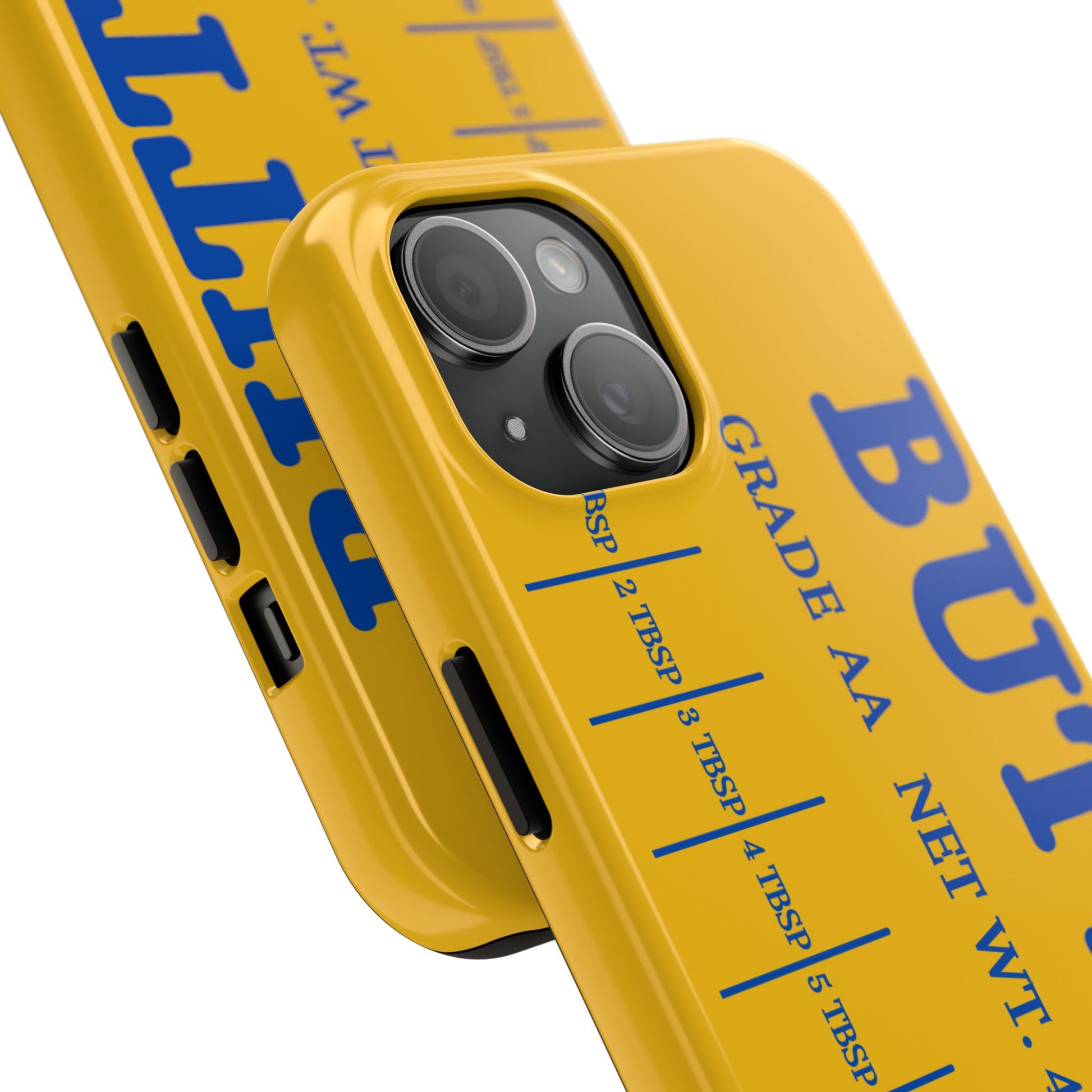 Butter Yellow Tough Phone Cases, Funny iPhone 16 Cover, Protective Case Gift for Techies, Yellow Phone Accessories, Unique Gift for Phone