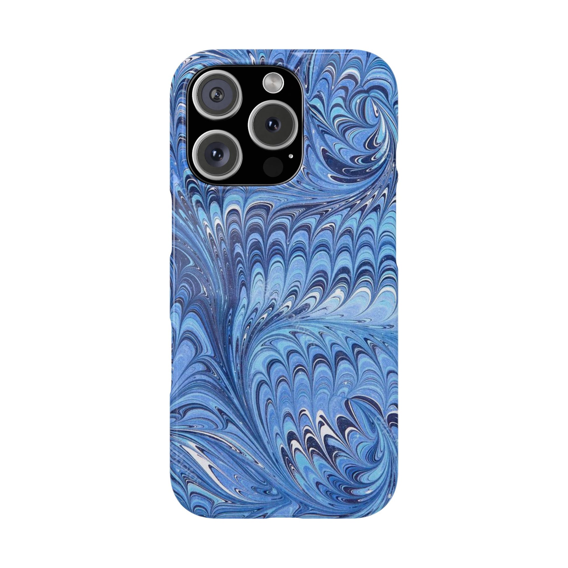 Blue Italian Marbled Design, Green and Blue Pallet, Slim Phone Case