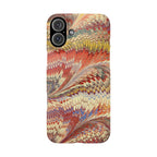 Marbled Design, Italy Feather Phone Case, Multi-Color, iPHONE16 Phone Cases and all sizes