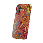 Red, Blue + Yellow Marbled Slim Phone Case