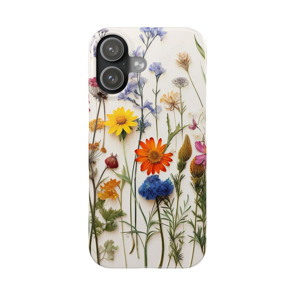 Floral Phone Cases, Slim Protective Cover, Pressed Flowers Design, iPhone 17 Case, Botanical Phone Accessories, Floral Theme Phone Case