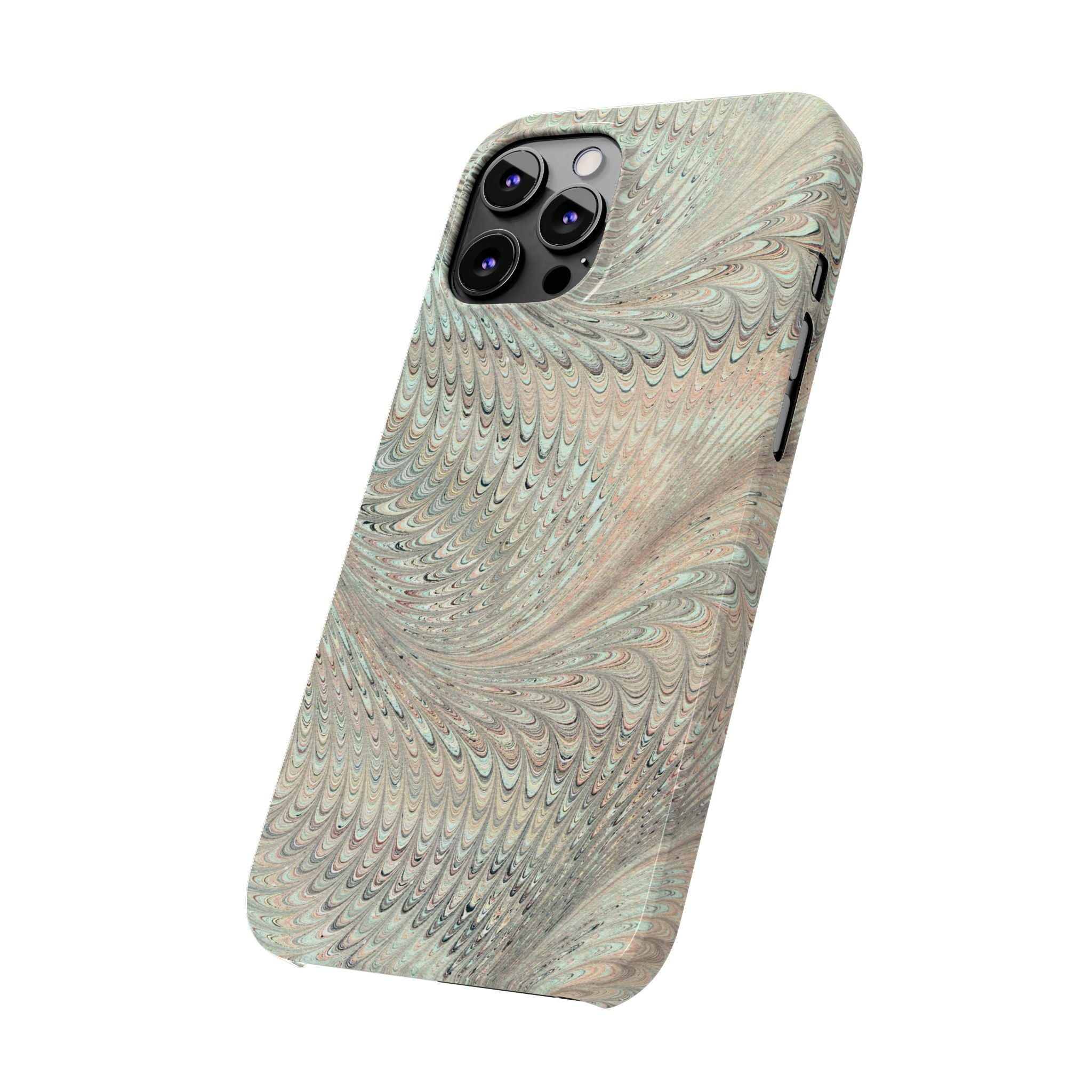 Mint + Green Italian Marbled Phone Case, Mag Safe