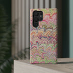 Marbled Pastel Pink and Green Impact-Resistant Phone Case for Apple + Samsung