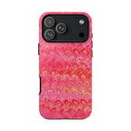 Pink and Gold Marbled Peacock Durable Phone Case - Matte or Glossy