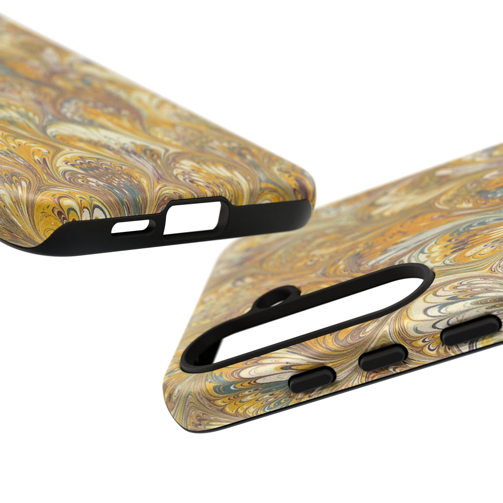 Golden Yellow Marbled Italian Phone Case - Dual Layer - Matte or Glossy