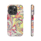 Yellow and Pink Swirl Marbled Italian Phone Case - Dual Layer - Matte or Glossy