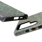 Green Marbled Peacock Durable Phone Case - Matte or Glossy