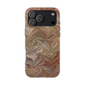 Neutral Browns Vintage Marbled Feather Tough Phone Case - Dual Layer