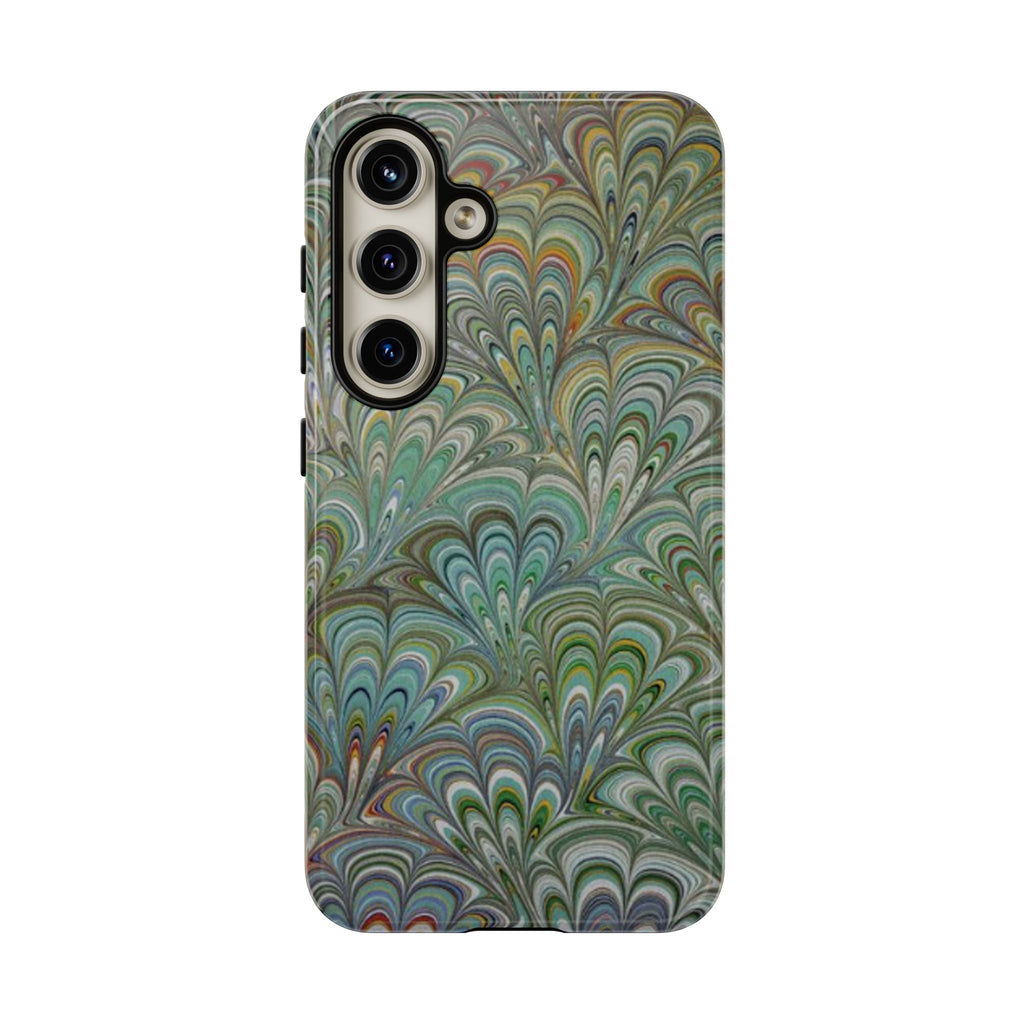 Green Peacock Marbled Phone Case — "Tough Cases" Ultra-Tough Protective Cover