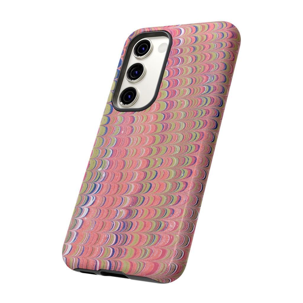 Pink Pastels Feather Marbled Vintage Design iPhone 16 + Samsung + Apple + Google - all models