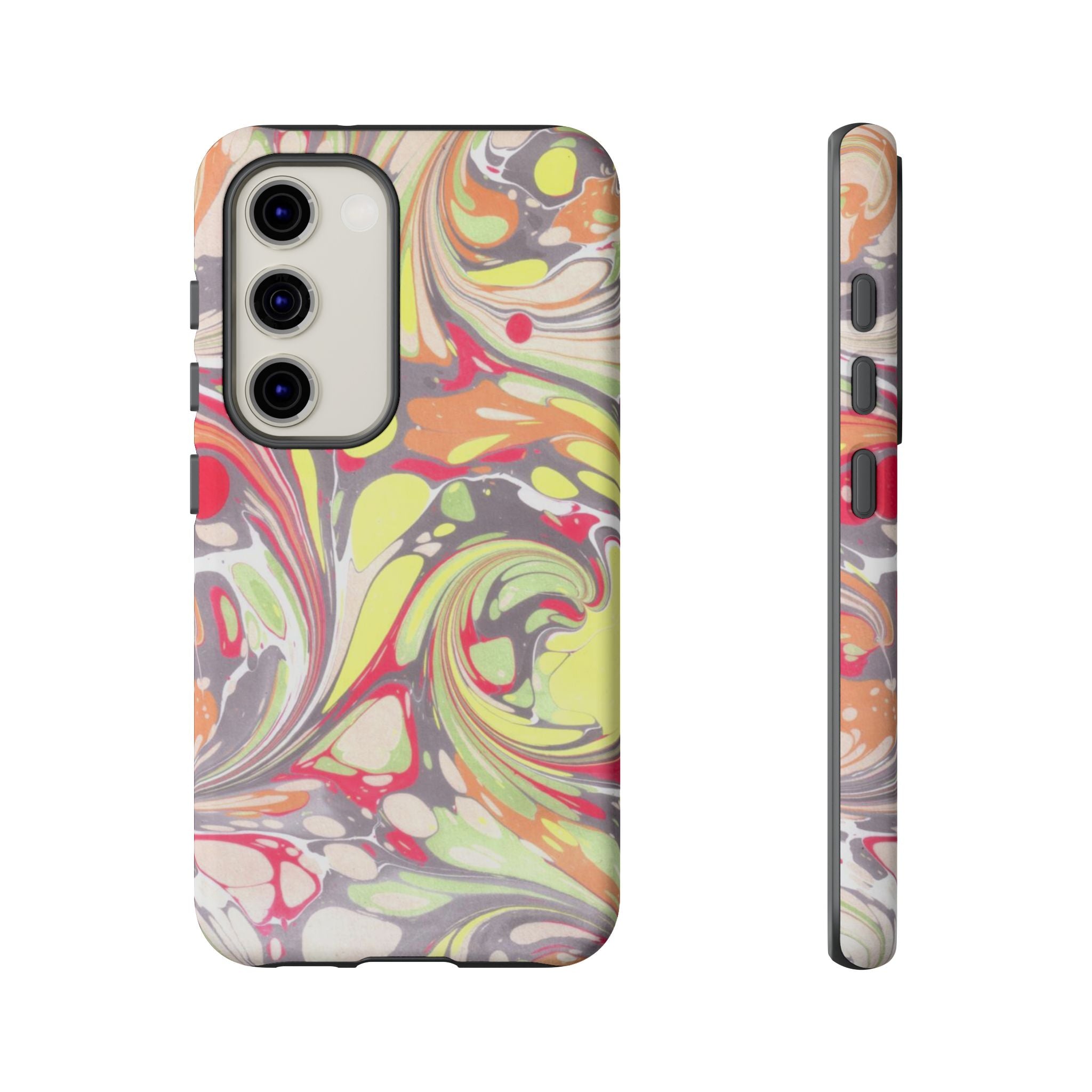 Yellow and Pink Swirl Marbled Italian Phone Case - Dual Layer - Matte or Glossy