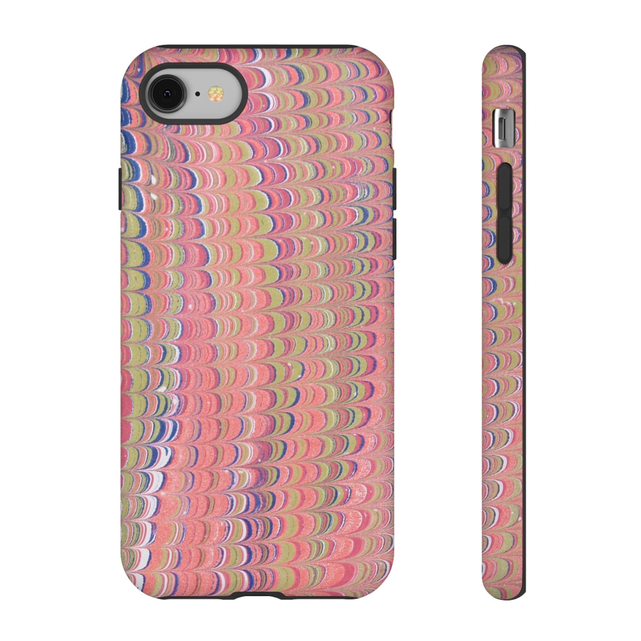 Pink Pastels Feather Marbled Vintage Design iPhone 16 + Samsung + Apple + Google - all models