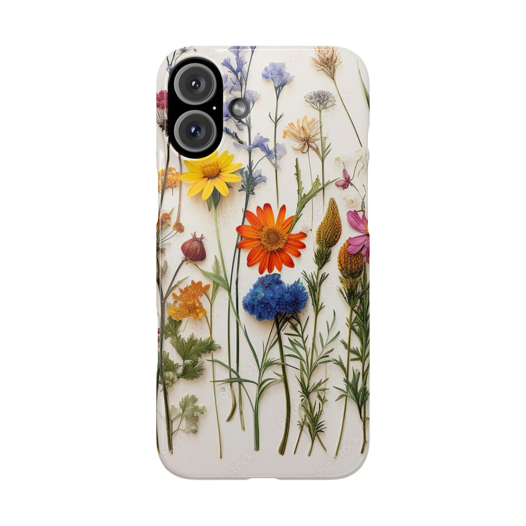 Floral Phone Cases, Slim Protective Cover, Pressed Flowers Design, iPhone 17 Case, Botanical Phone Accessories, Floral Theme Phone Case