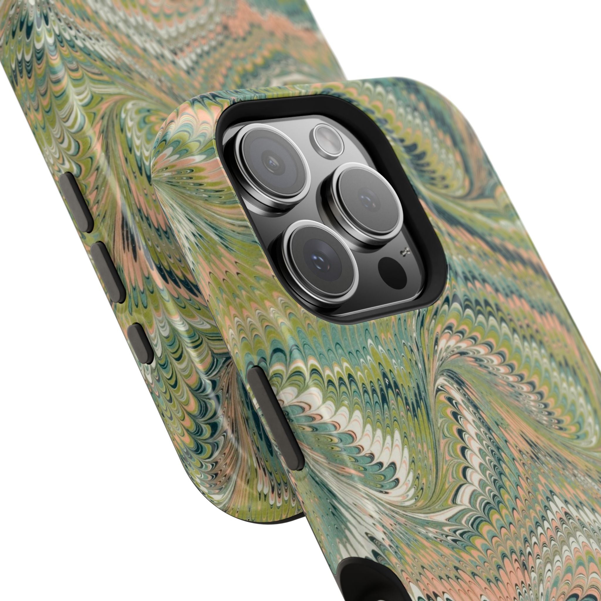 Green Pastel Italian Marble Design Magnetic MAG SAFE High Impact iPhone Cases