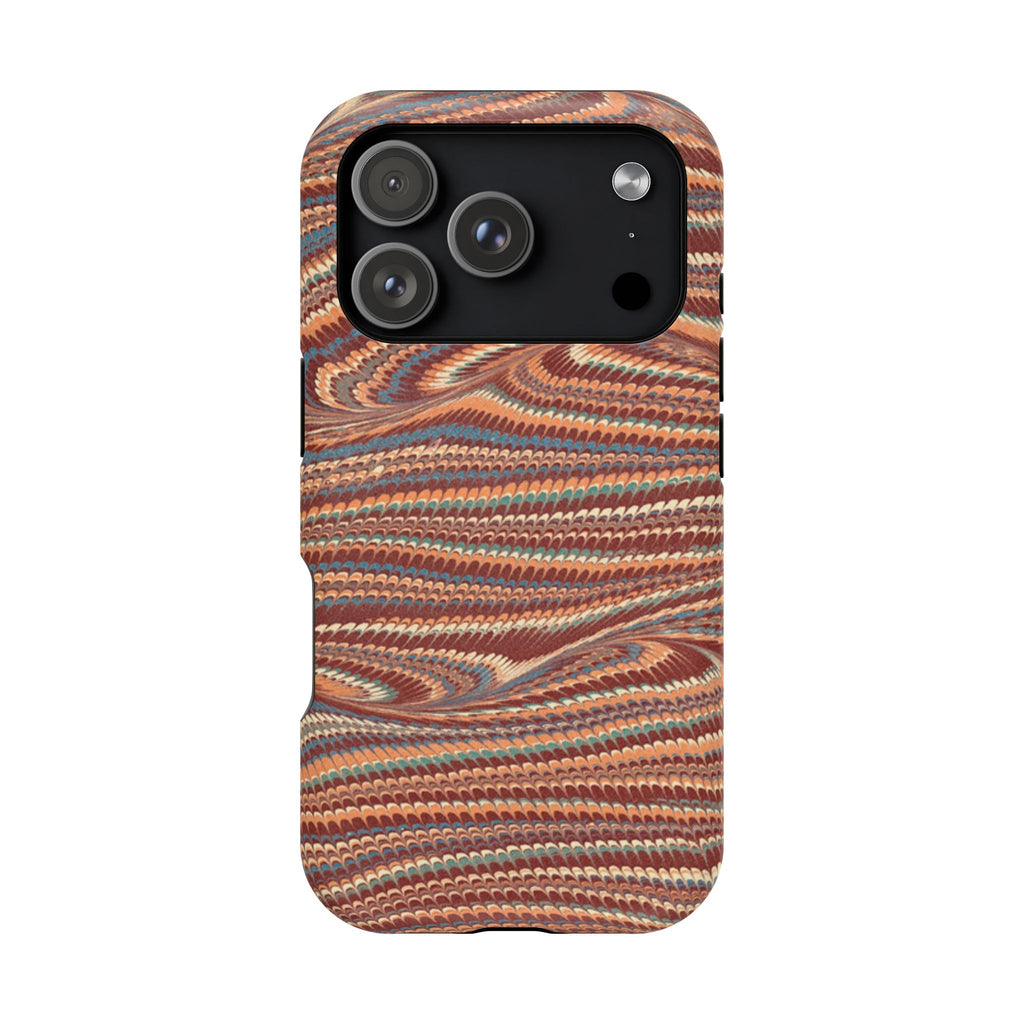 Neutrals Burgundy, Beige, Rust Hues Italian Vintage Marble Design Phone Case for Apple + Samsung