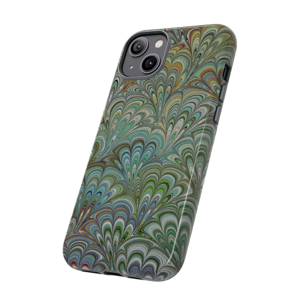 Green Peacock Marbled Phone Case — "Tough Cases" Ultra-Tough Protective Cover