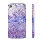 Marbled Feather Lavender + Purple Swirl - Single Layer Slim Phone Case