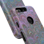 Lavender Marbled Peacock Durable Phone Case - Matte or Glossy