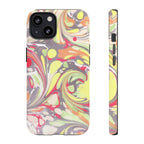 Yellow and Pink Swirl Marbled Italian Phone Case - Dual Layer - Matte or Glossy