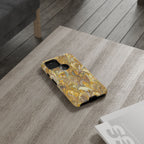 Golden Yellow Marbled Italian Phone Case - Dual Layer - Matte or Glossy