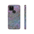 Lavender Marbled Peacock Durable Phone Case - Matte or Glossy