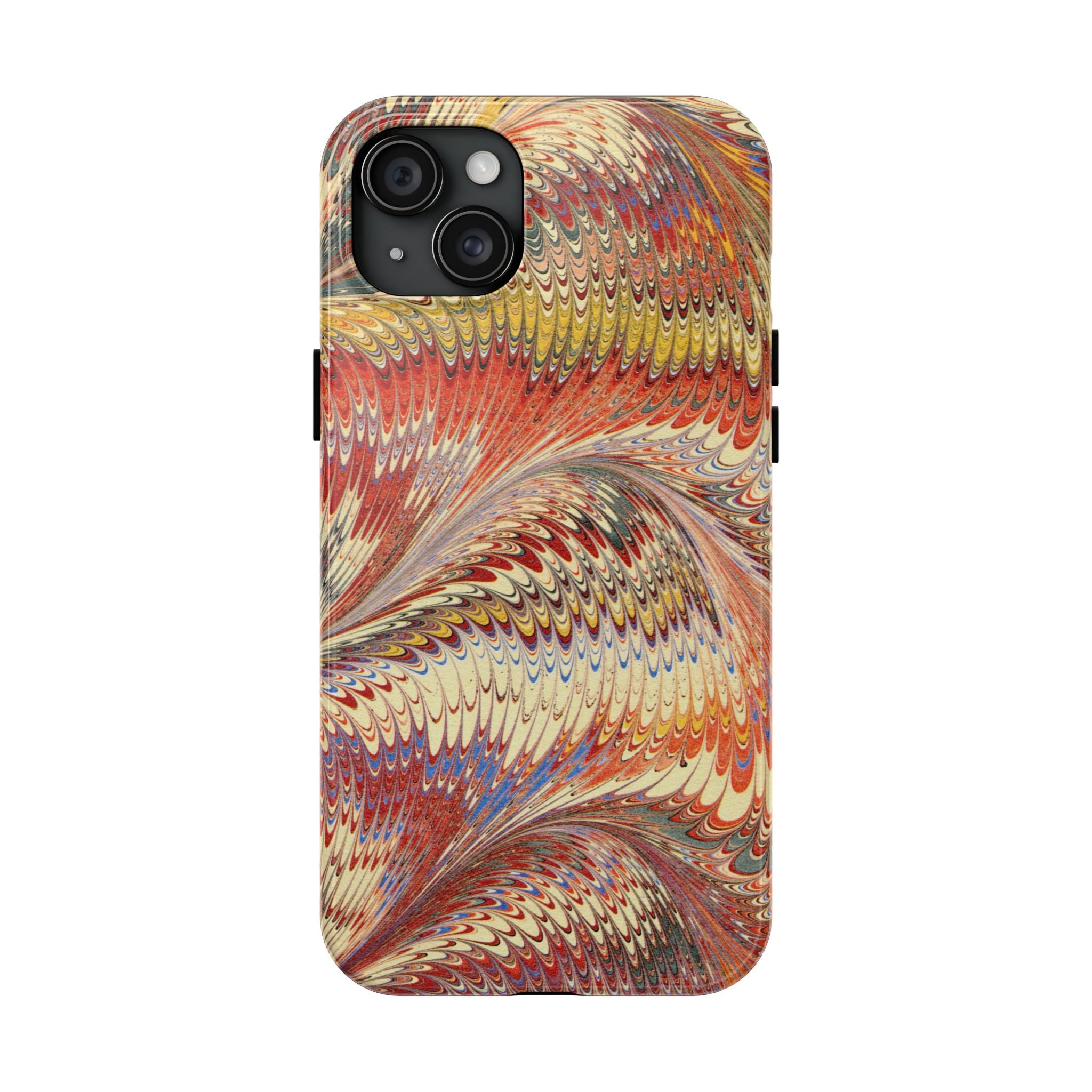 Orange, Rust and Gold Marble Italian Tough Phone Case — Durable Marbled Phone Case