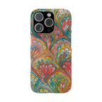 Red, Blue, Green Marbled Swirl Phone Case - Single Layer Slim Case