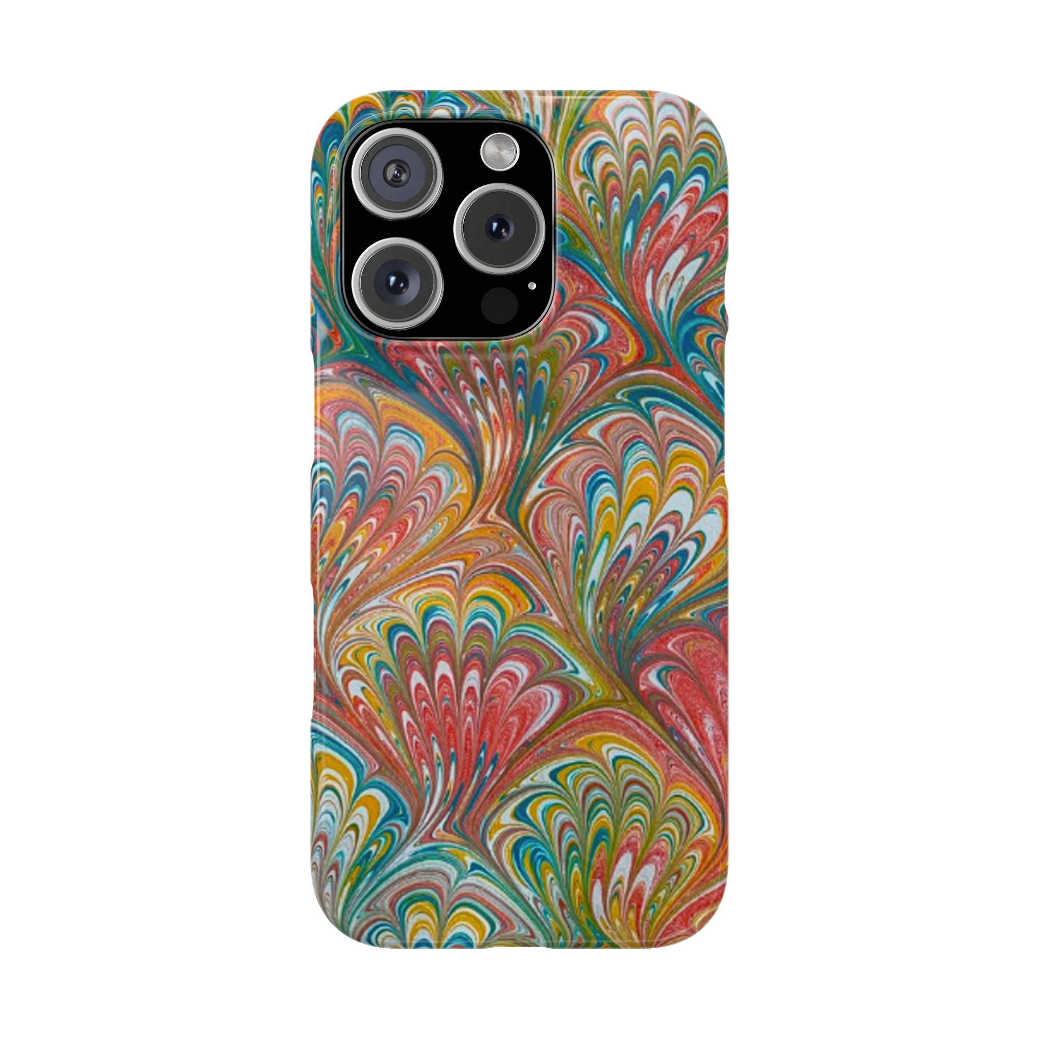 Red, Blue, Green Marbled Swirl Phone Case - Single Layer Slim Case